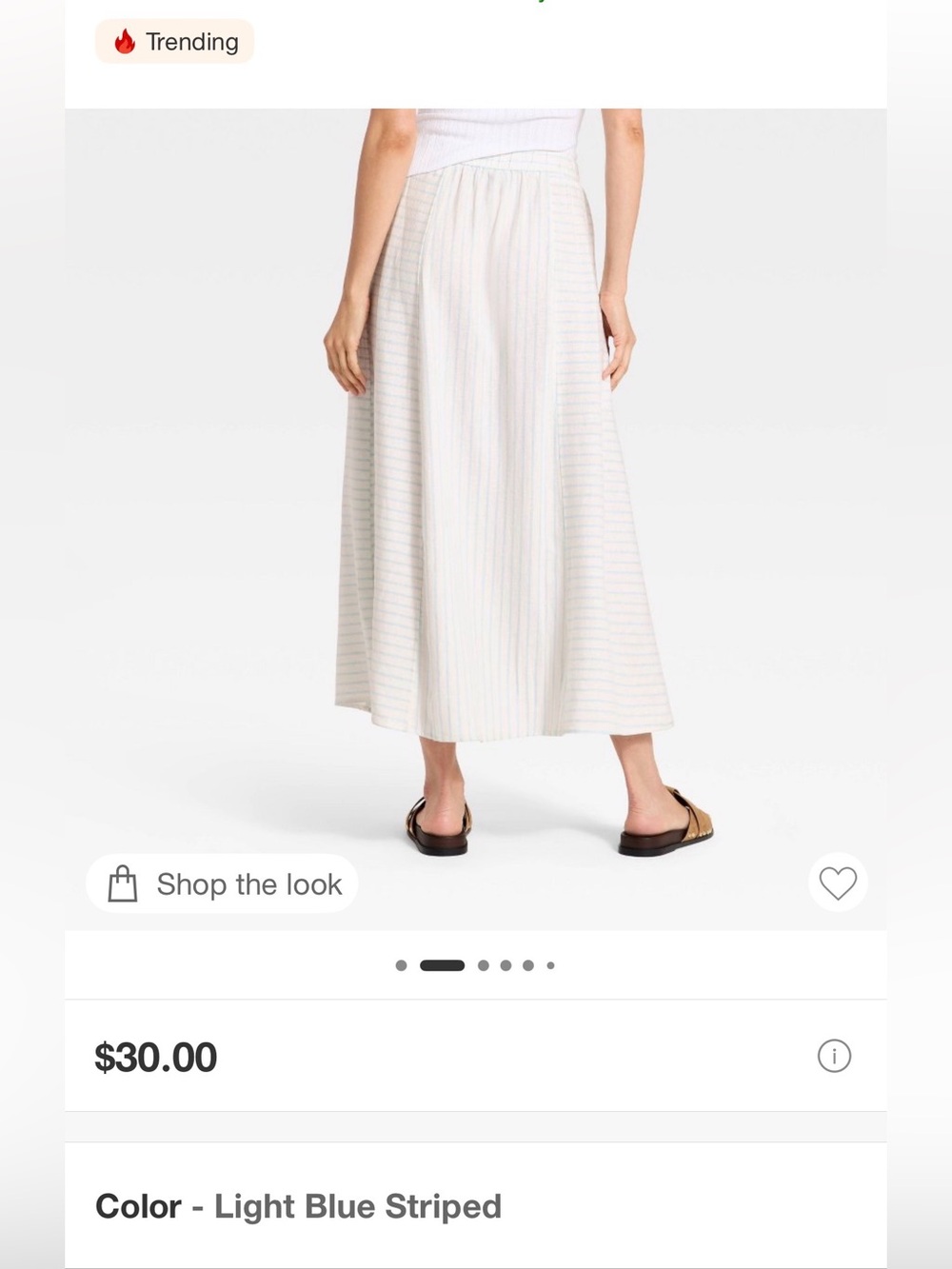 NWT Maxi skirt, size small light blue striped - Picture 2 of 8